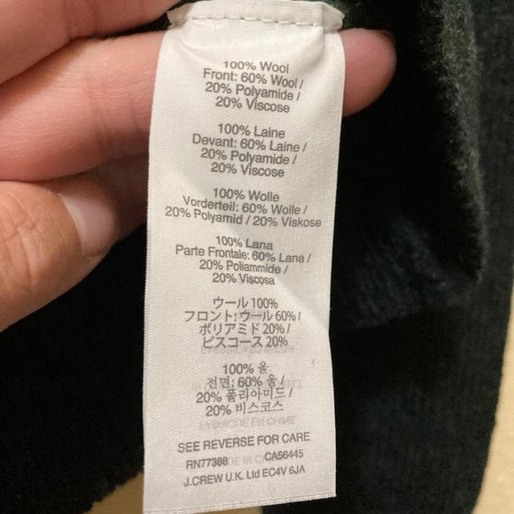 NWT J. Crew Mens Heather Green ColorBlock Wool Blend Pullover Sweater Size Small - Picture 6 of 8